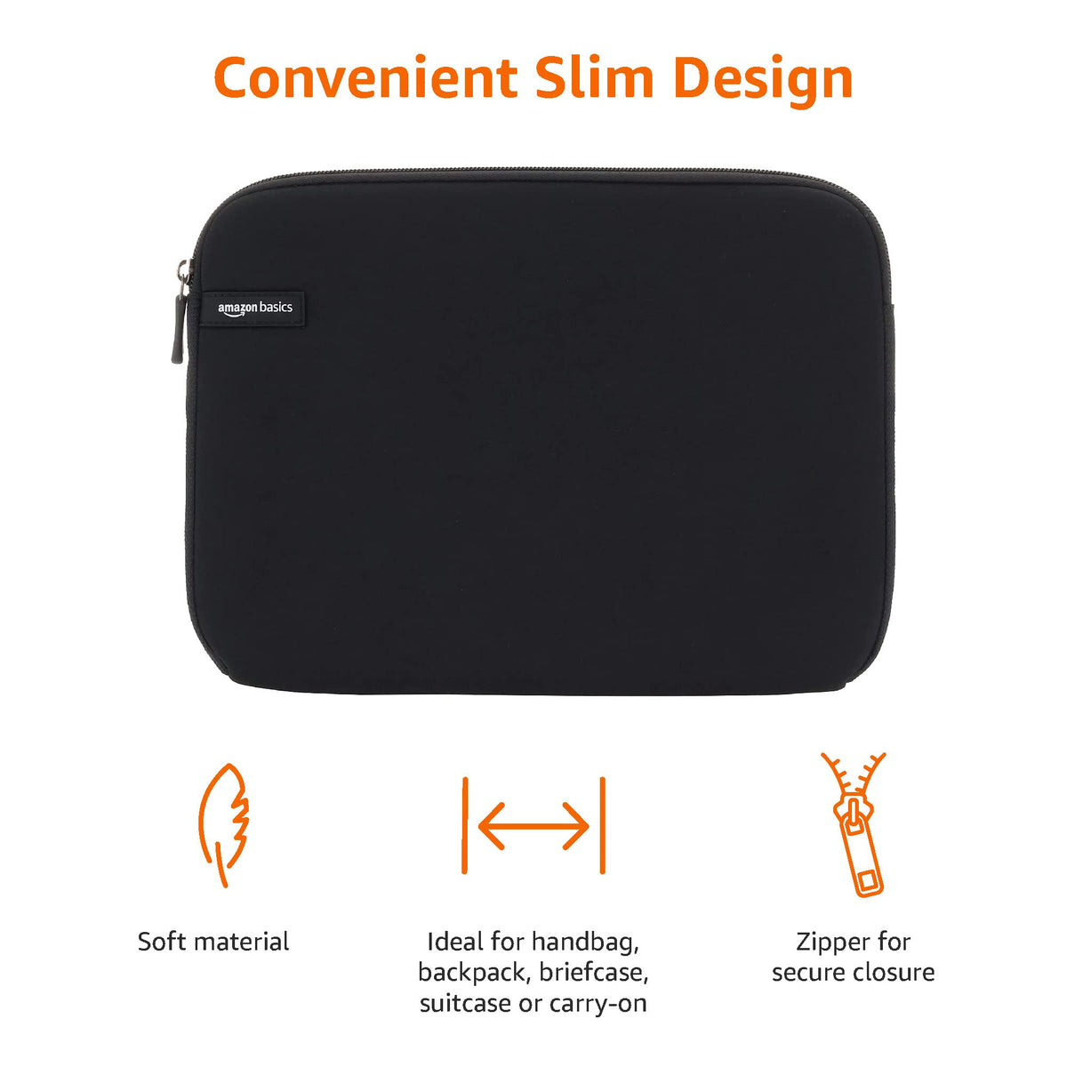 Amazon Basics 14 inch Laptop Sleeve Case - Black