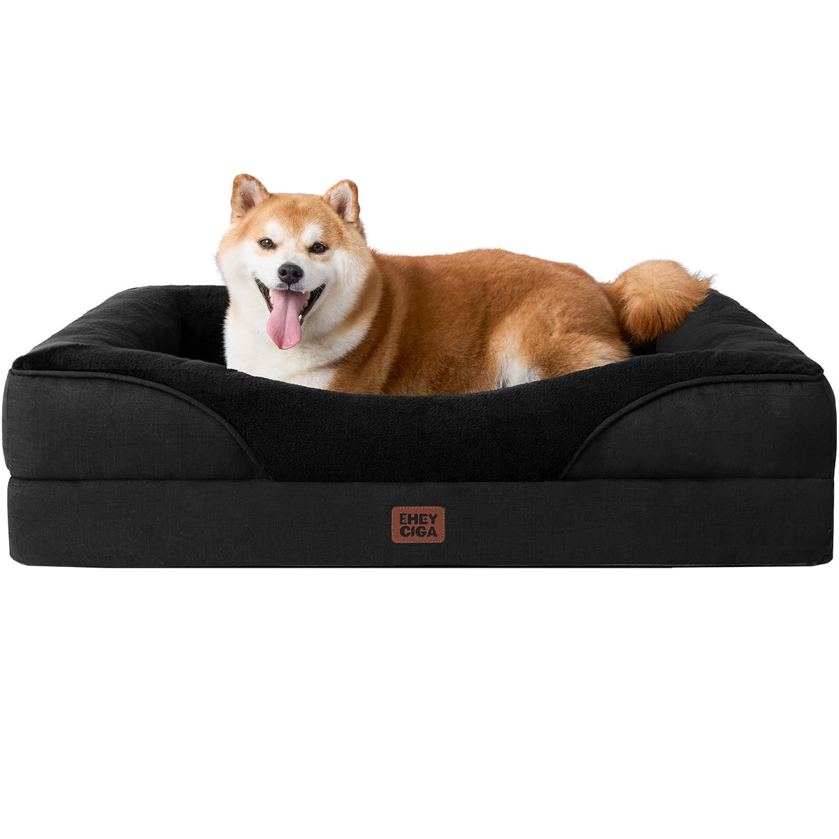 EHEYCIGA Memory Foam Orthopedic Dog Beds Large, 91x68x17cm, Dark Grey