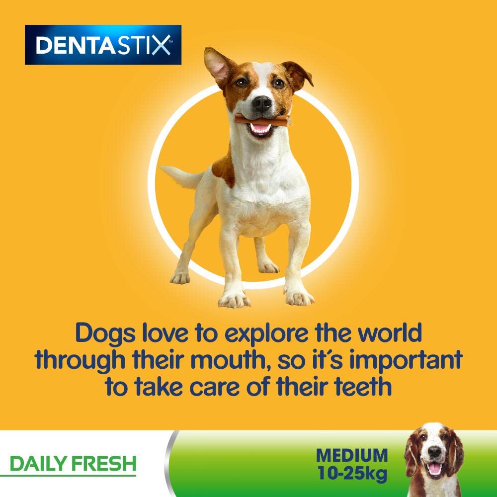 Pedigree DentaStix - Daily Dental Chews For Medium Dogs (10-25 kg), 112 Sticks
