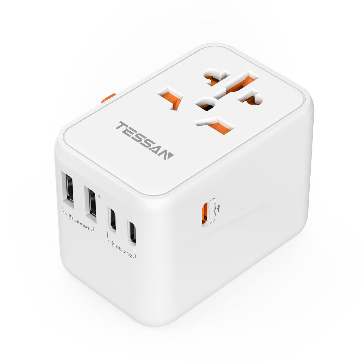 TESSAN UK to Universal Travel Adapter, 1 Pack, Black