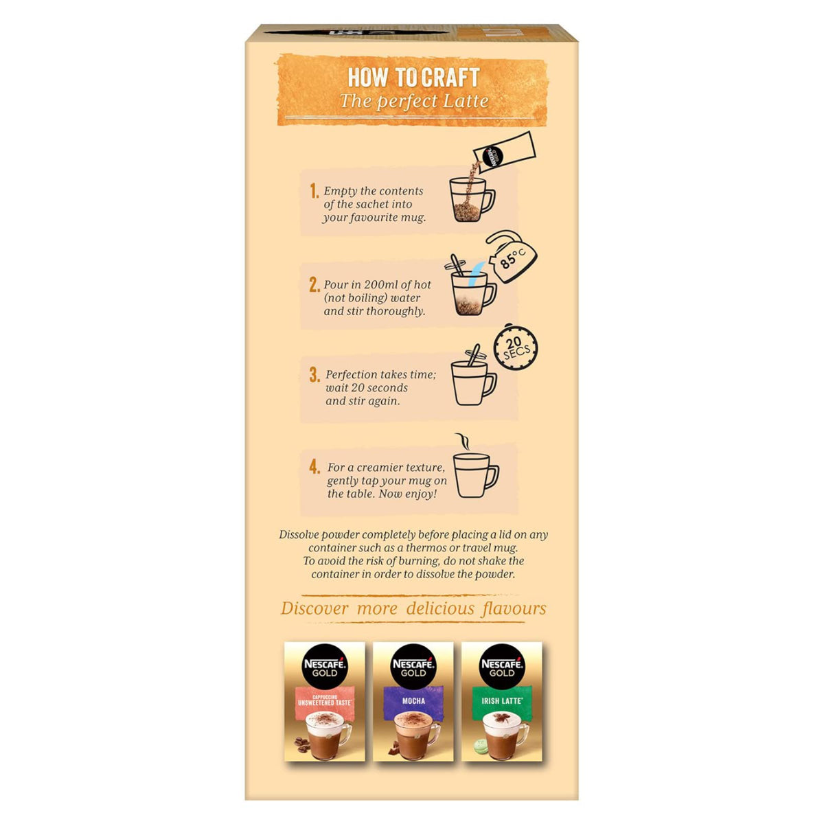 NESCAFÉ Latte Instant Coffee Sachets - 72 x 18g