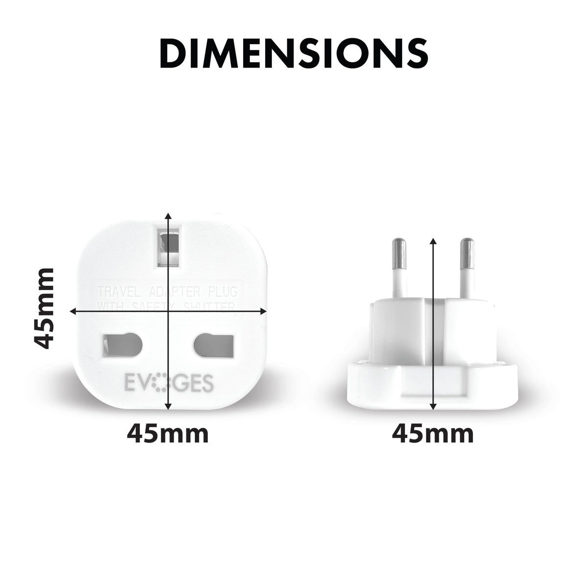 UK to European EU Travel Adapter Plug Type G to Type C,E,F, 3 Pin to 2 Pin Travel Europe White (Pack of 3)