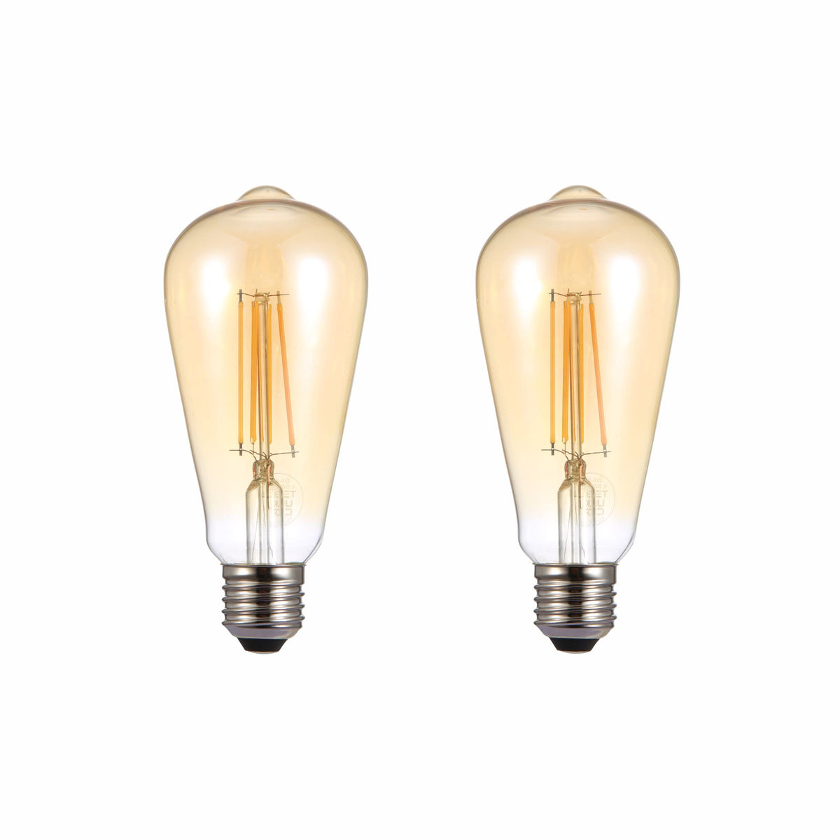 TEKLED LED Filament Style ST64 Bulbs E27 Dimmable 6.5W 60W Equiv 2700K 2 Pack Warm White