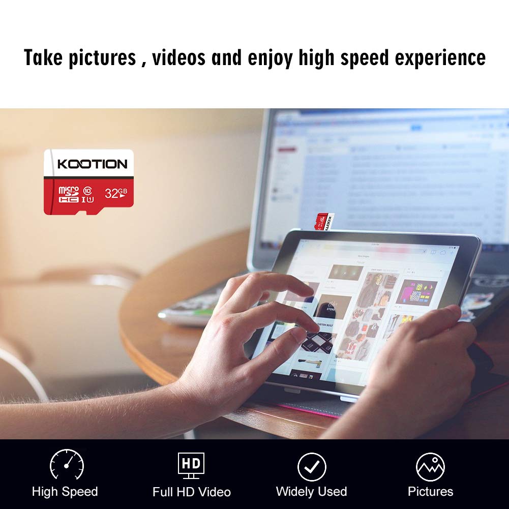 KOOTION 64GB Micro SD Card, UHD Video for GoPro, Action Camera, Drone, Smartphone, R/W up to 80/20MB/s MicroSDXC Memory Card UHS-I U1 Class 10