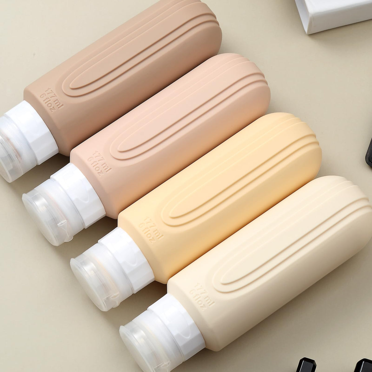 Mrsdry Travel Bottle for Toiletries, Leak Proof Silicone Travel Size 90ml Bottles Refillable Containers for Liquid Shampoo, BPA Free and TSA Approved Travel Accessories with Clear Bag (4 Pack)