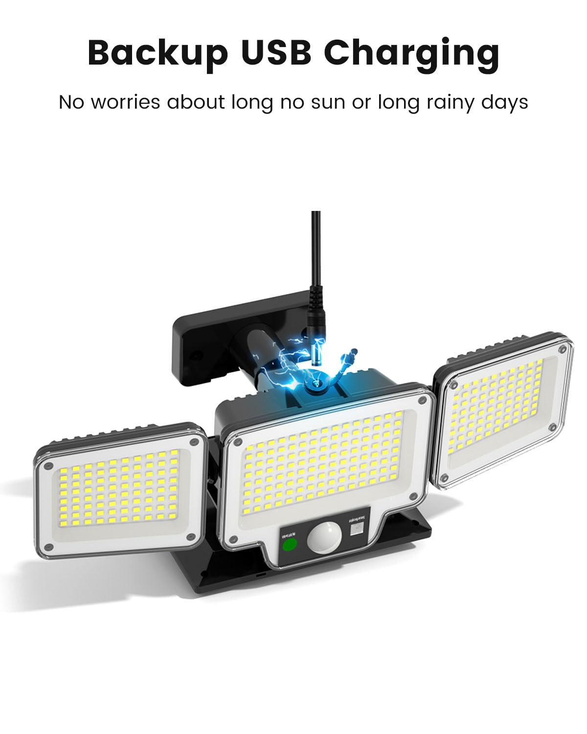 JumJam Solar Flood Lights, Security Lights Outdoor Motion Sensor for Garden