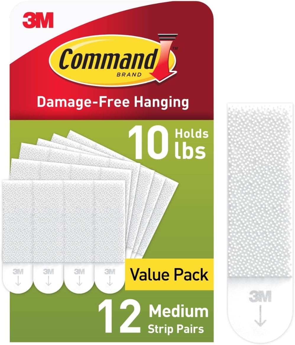 Command Picture Hanging Strips, Medium, 12 Pairs (24 Adhesive Strips)