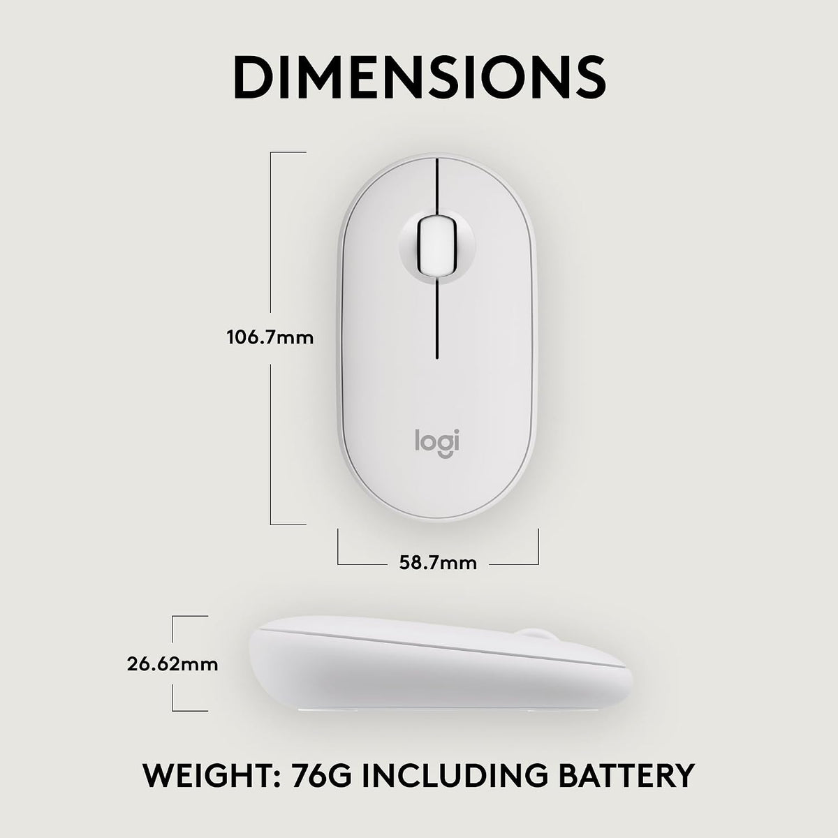 Logitech Pebble Mouse 2 M350s Slim Bluetooth Wireless Mouse