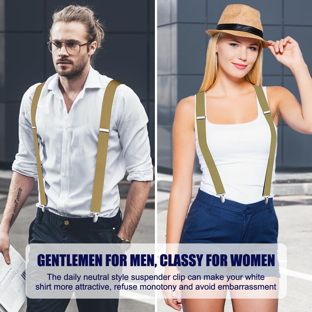 Aomig Mens Braces, Mens Suspenders with Strong Metal Clips, 3.5cm Wide Heavy Duty Suspenders for Men Women Business Wedding Casual