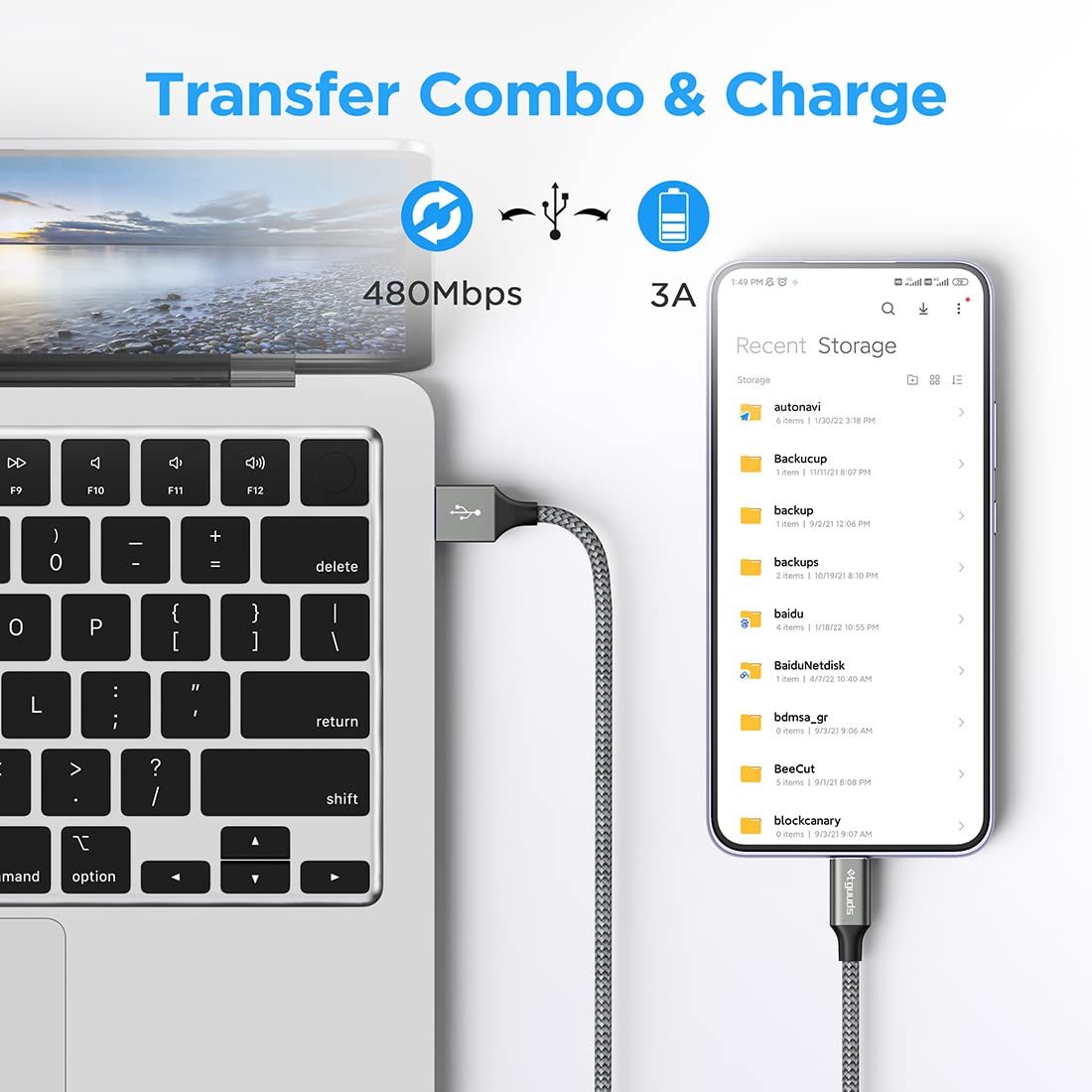 etguuds Extra-Long USB C Charger Cable 3M, USB A to USB C Cable