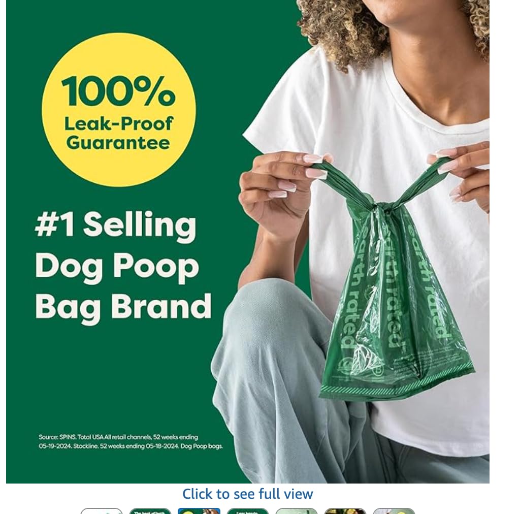 Earth Rated Dog Poo Bags with Handles, Easy Tie and Guaranteed Leakproof, Lavender Scented, 120 Bags