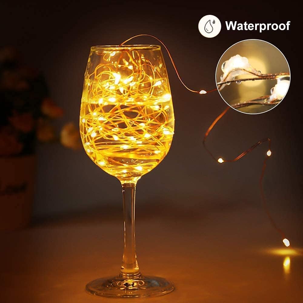 Lezonic 2Pack Solar String Lights Waterproof,12M/40Ft 120LED Garden Lights