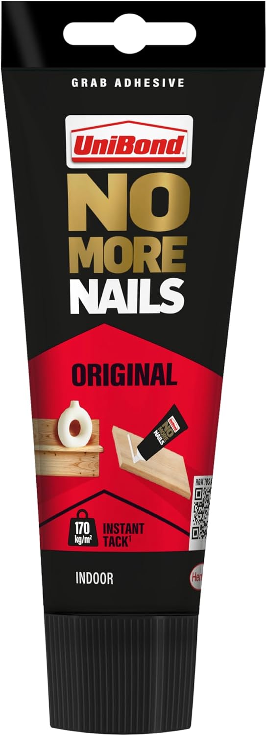UniBond No More Nails Original Construction Adhesive, White, 1 x175 ml Tube