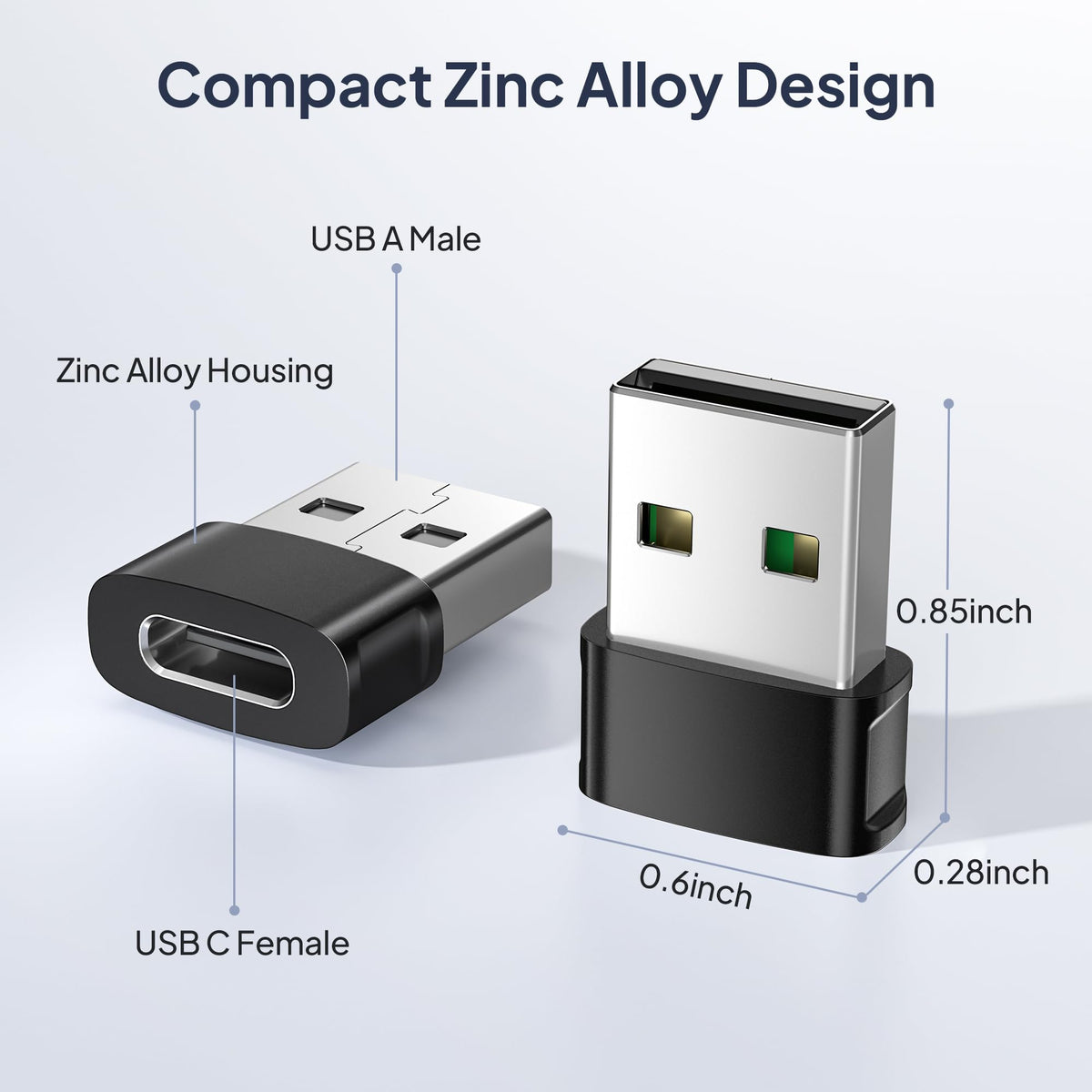 BASESAILOR USB to USB C Adapter 3Pack,Charger Plug for iPhone Duo 18 17 Pro