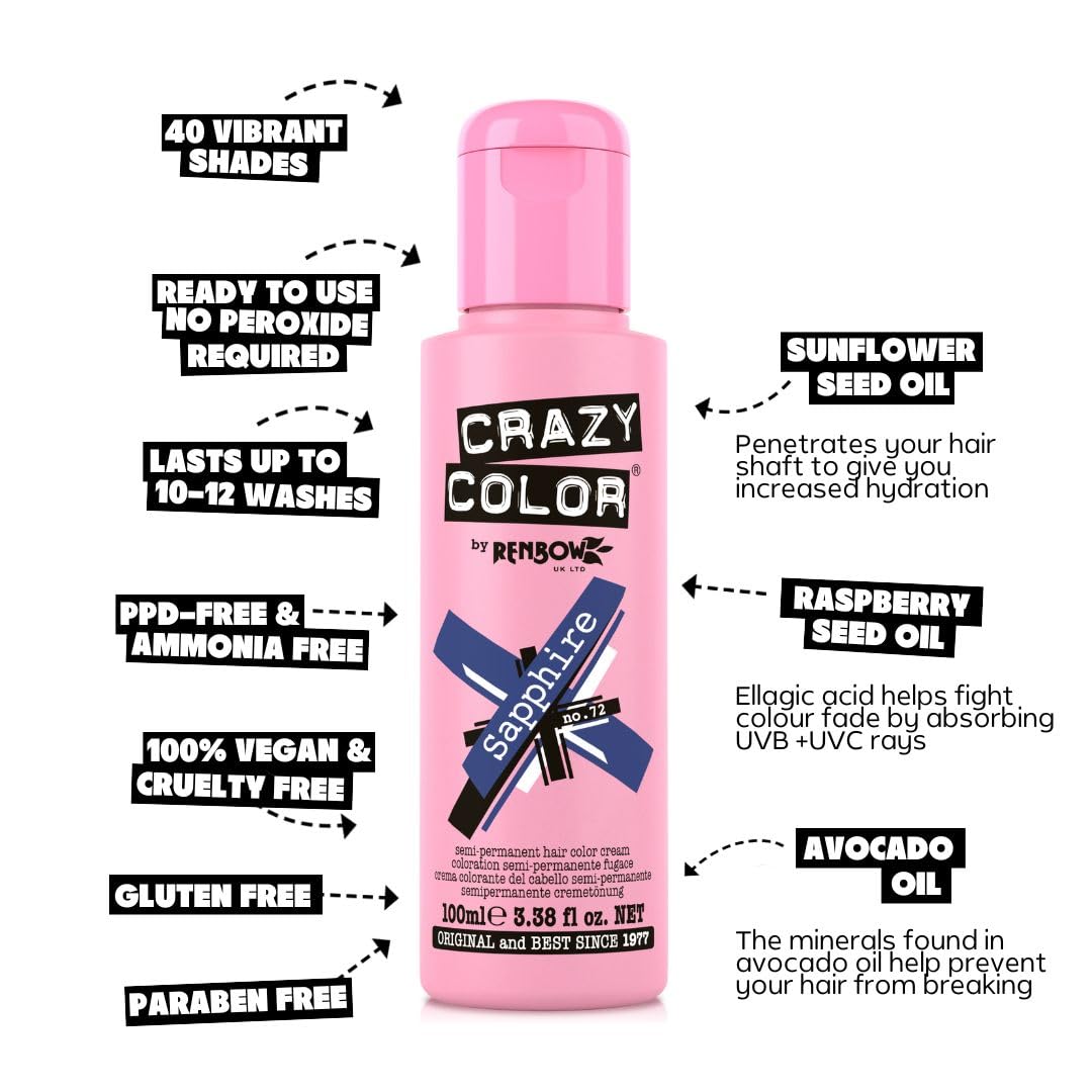 Crazy Color Cyclamen Pink Hair Dye 100ml