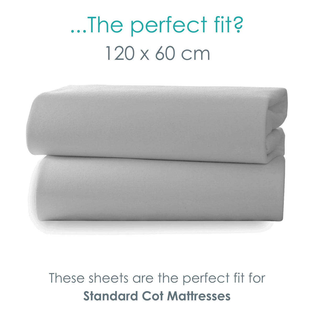 Clair de Lune 2 Pack Fitted Jersey Cotton Cot Sheets 60 x 120 cm (White)