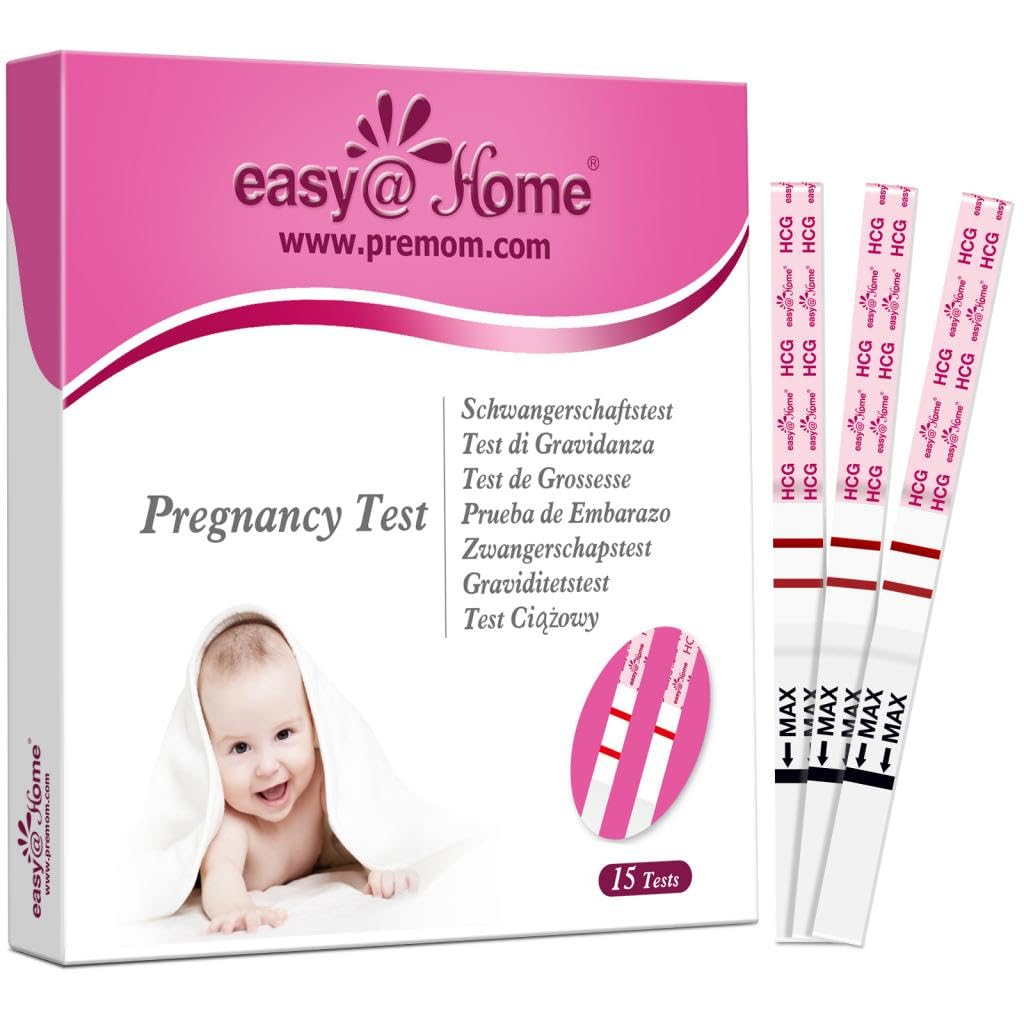 Easy@Home 20 Pregnancy Test Strips for Early Detection, Premom App Support