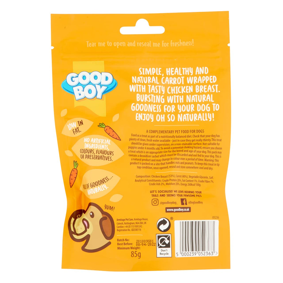 Good Boy Chicken & Hide Twisters Dog Treats 220g