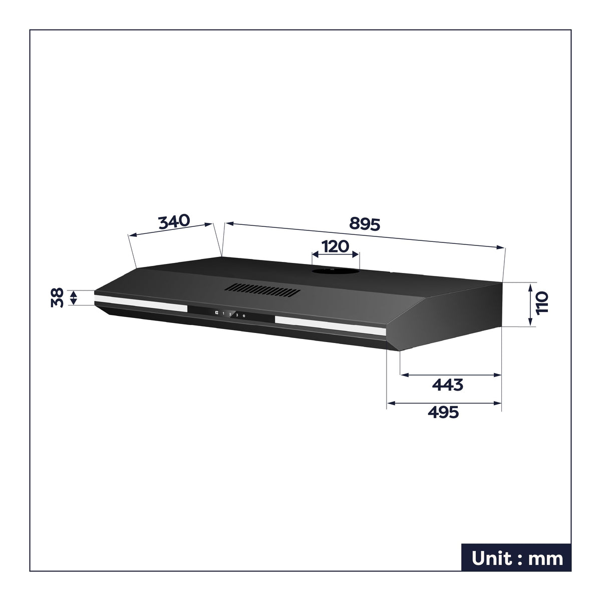 CIARRA CBPHW01 Portable Desktop Cooker Hood Recirculating 2 Speeds White