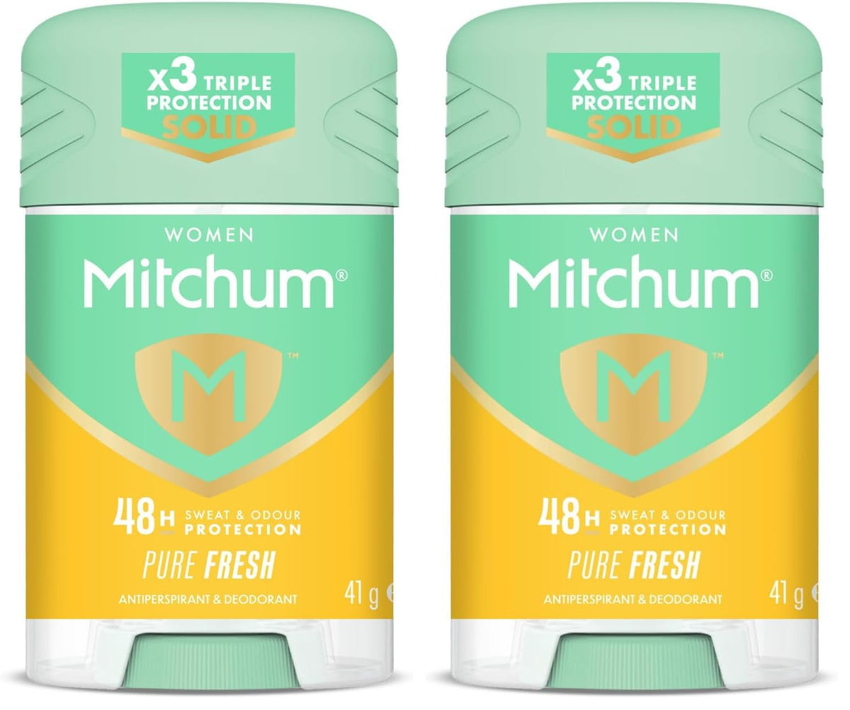 Revlon Mitchum Women Triple Odor Defense 48HR Protection Deodorant Stick and Antiperspirant Pure Fresh, Dermatologist Tested, 41 g (Pack of 1)