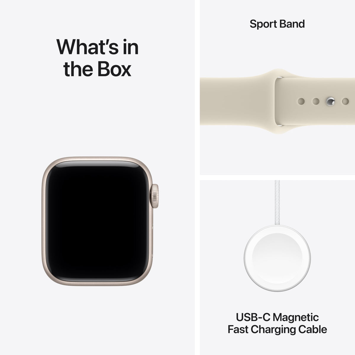 Apple Watch SE 3 GPS 40mm Smartwatch with Starlight Aluminium Case with Starlight Sport Band M/L. Fitness and Sleep Trackers, Heart Rate Monitor, Always-On Display, Water Resistant