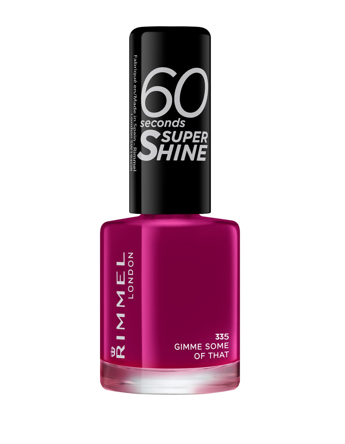 Rimmel 60 Seconds Super Shine Nail Polish, 740 Clear, Quick-Dry Nail Polish, Ultra-Shiny Finish, Easy to Apply, Vibrant Colour, Long-Wearing, Improved Formula, Vegan, 8ml