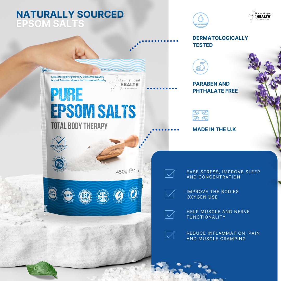 Magnesium Sulphate Bath Salts Soak, Muscle Magnesium Epsom Salts, 1kg