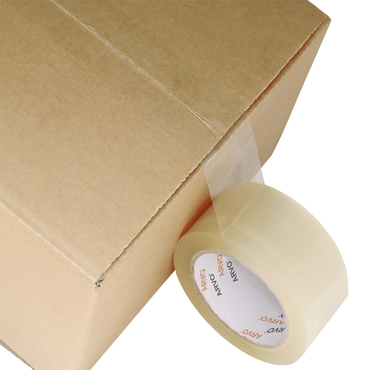 ARVO Brown Packing Tape 1 Roll with Low Noise (48mm x 60m) - Durable Parcel Tape for Packing Boxes, Secure Packaging for Moving House