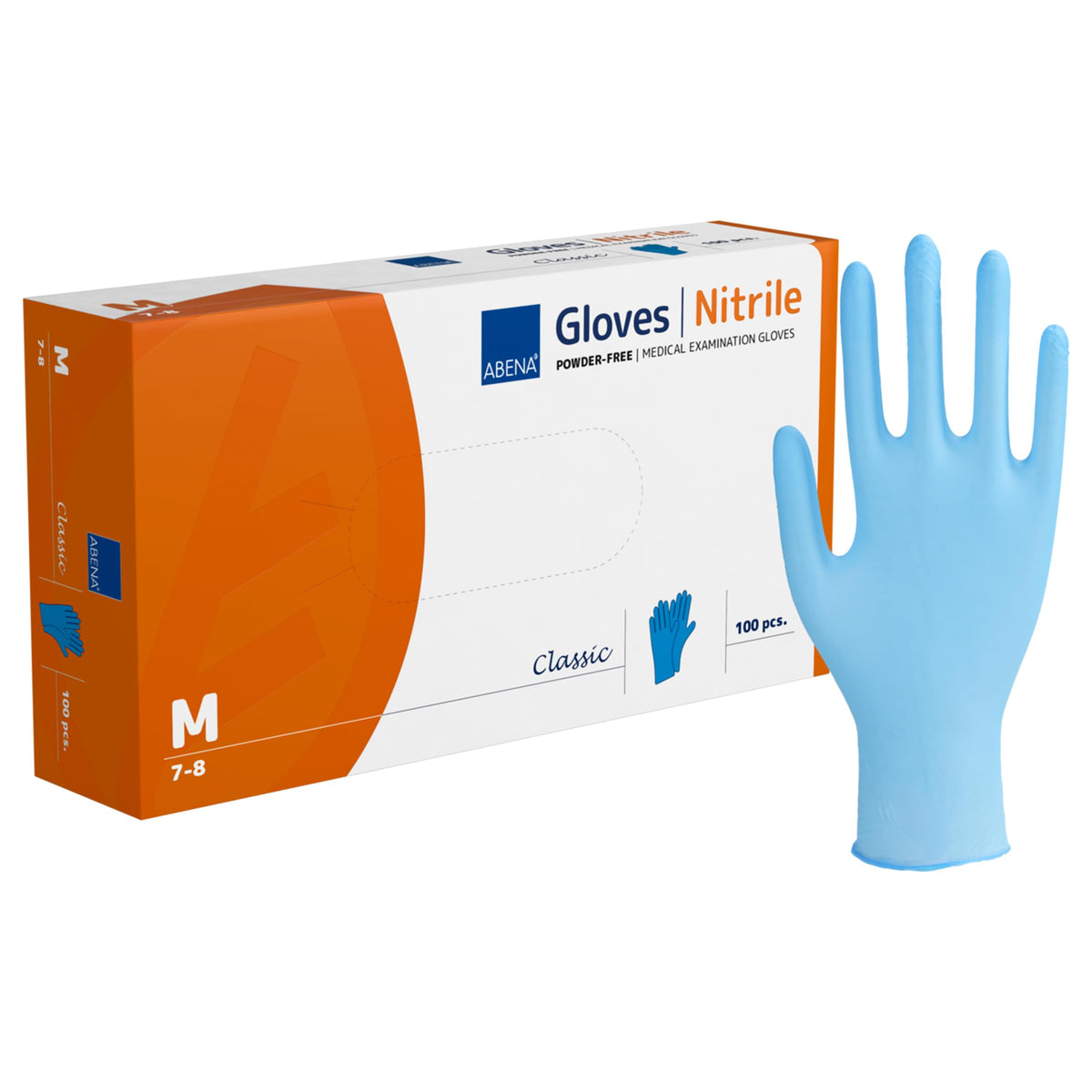 ABENA Pink Disposable Nitrile Gloves, Large, Pack of 100, Powder Free, Latex Free, Examination Gloves for Cleaning, Food Prep, Beauty, Medical & Hygiene, Strong Single Use Protective Gloves