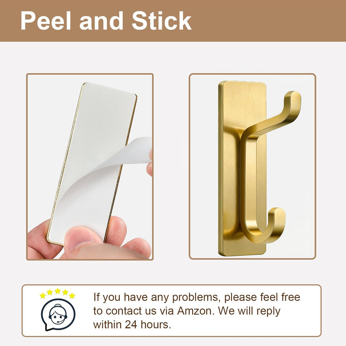 pickpiff Self Adhesive Hook, 6KG Extra Sticky and Strong, Black 4 Pack