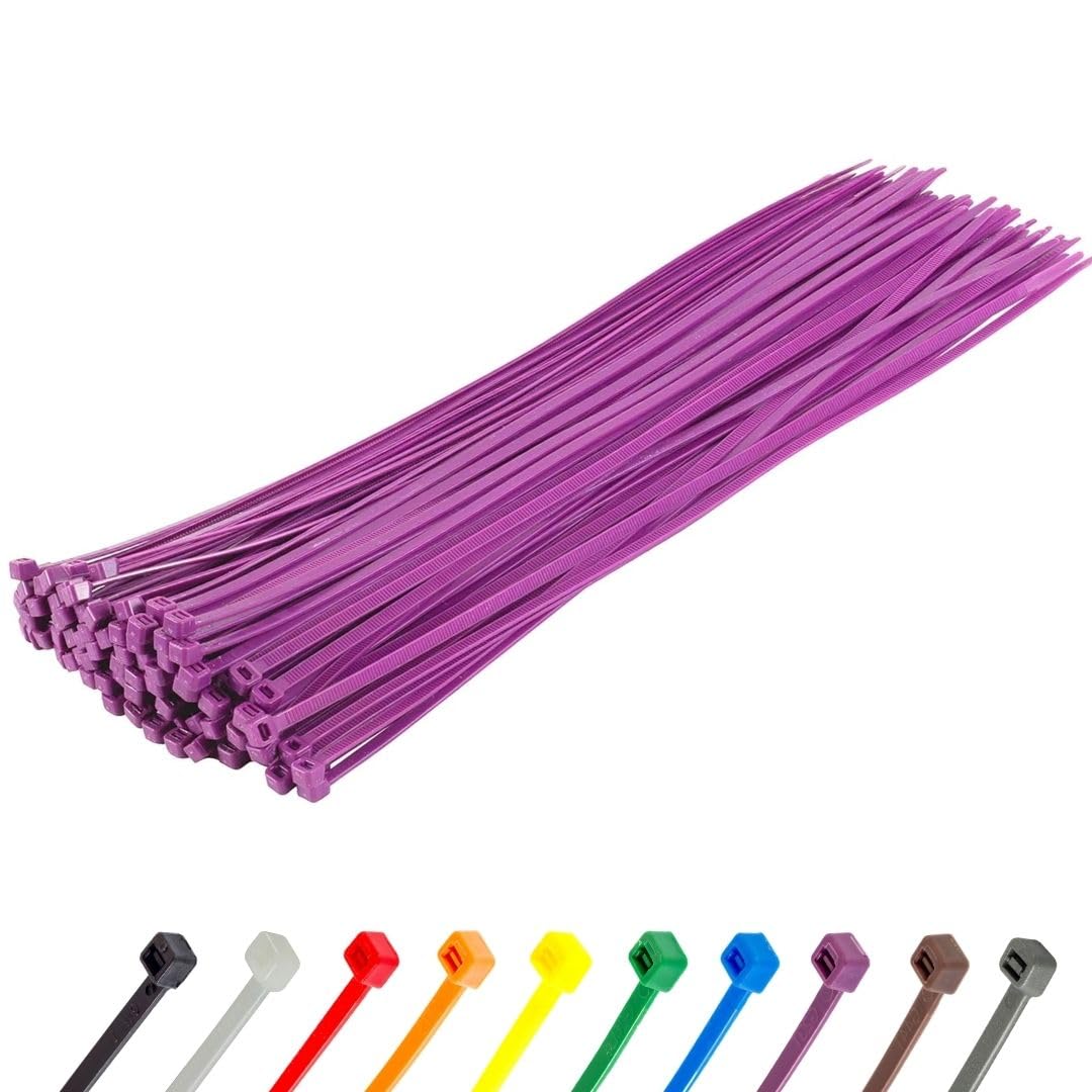 Gocableties Small Silver Cable Ties, 100mm x 2.5mm, Pack of 100, 4” Premium Nylon Zip Ties, Plastic Tie Wraps, Secure Self-Locking Mechanism, for Home, Garden, Office and DIY