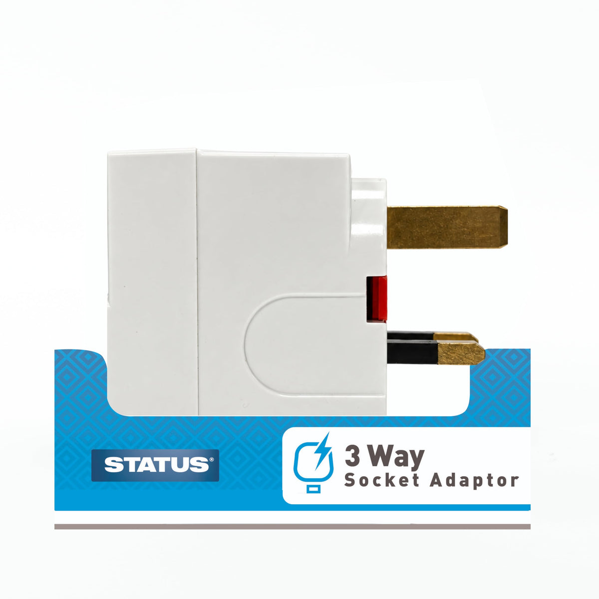 STATUS 2 Way UK Plug Adapter, White