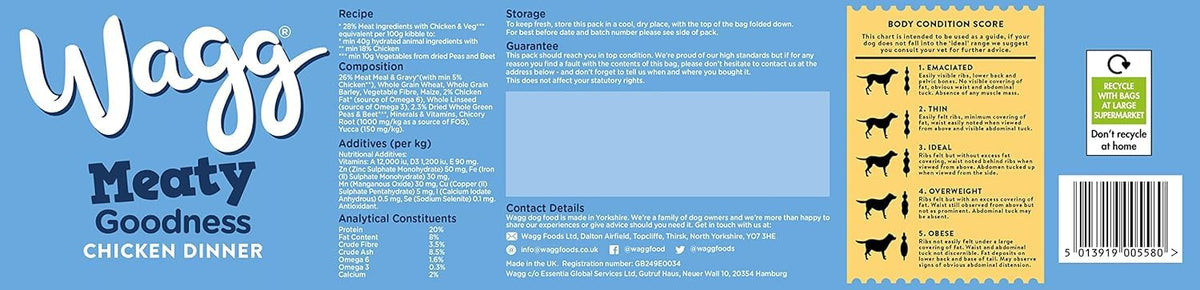 Wagg Meaty Goodness Complete Dry Adult Dog Food Beef 12kg