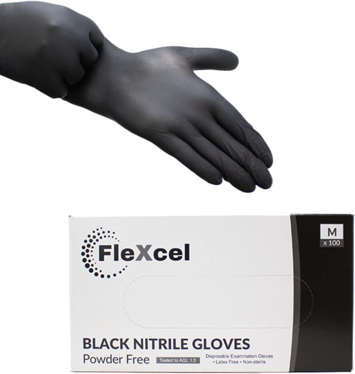 Powder Free Nitrile Gloves - Medical-Grade, Latex-Free, Food Safe (Box of 100)