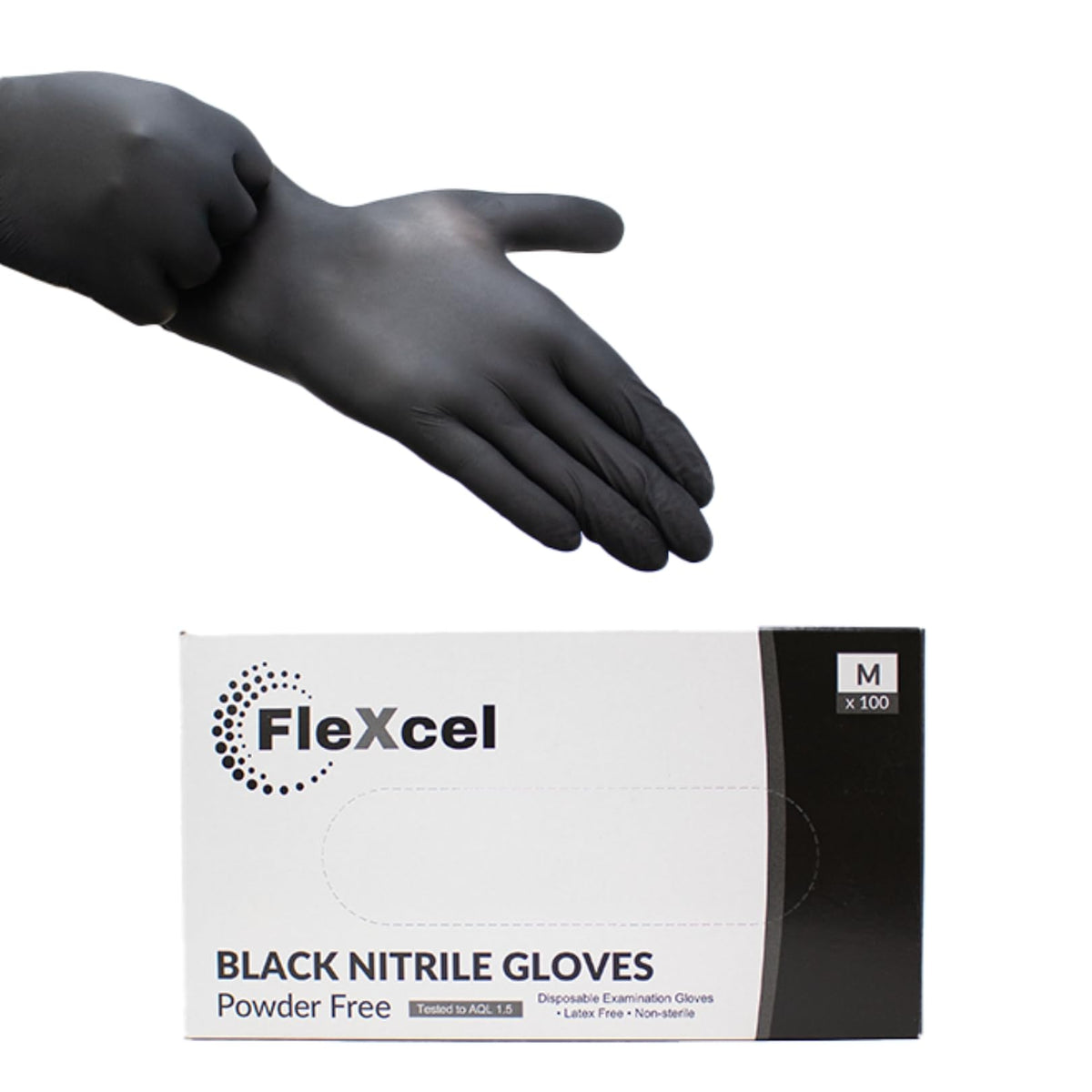 Powder Free Nitrile Gloves - Medical-Grade, Latex-Free, Food Safe (Box of 100)