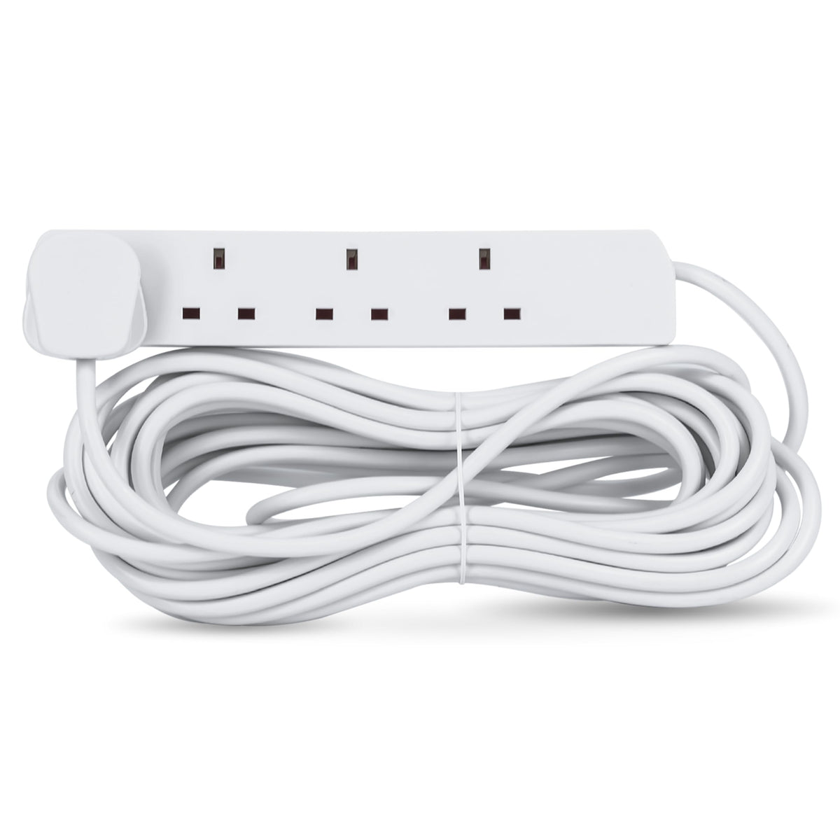 STATUS 6 Socket Extension Lead, 2m Multi-Plug Power Strip for Home, Office or Gaming Set-ups, White (S6W2MS12)