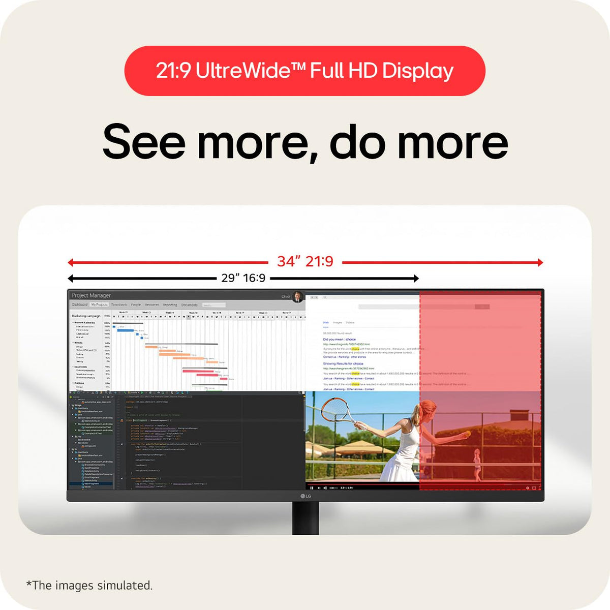 LG Monitor 24U411B-B 24 inch FHD 144Hz IPS Desktop Display, Black