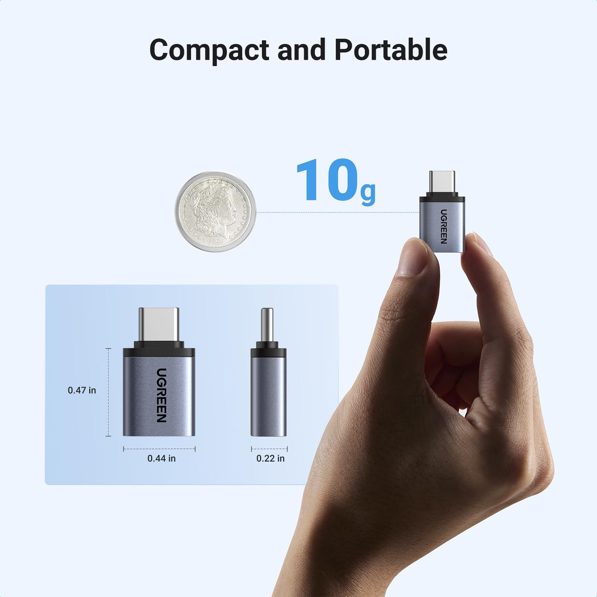 UGREEN USB to USB C Adapter 10Gbps for iPhone, iPad, MacBook, Galaxy 4 Pack