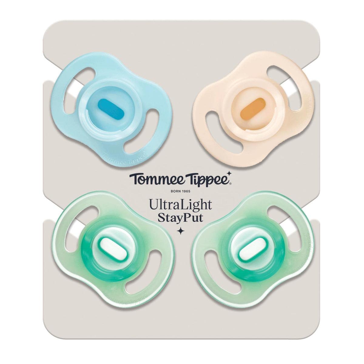 Tommee Tippee Ultra-Light StayPut Night Glow Soother 0-6m Pack of 2