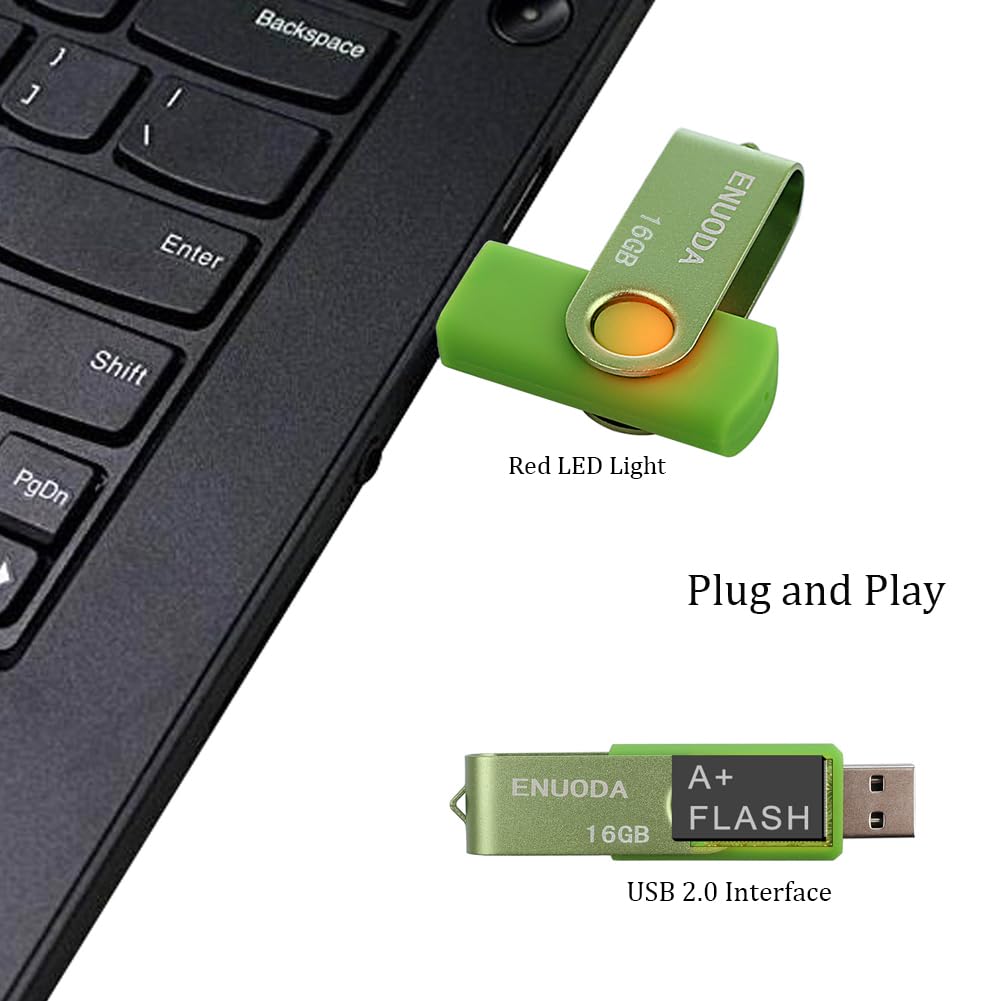ENUODA Memory Stick 128GB USB 2.0 Flash Drives Swivel Design Storage Thumb Drive Pen Drive (Black)