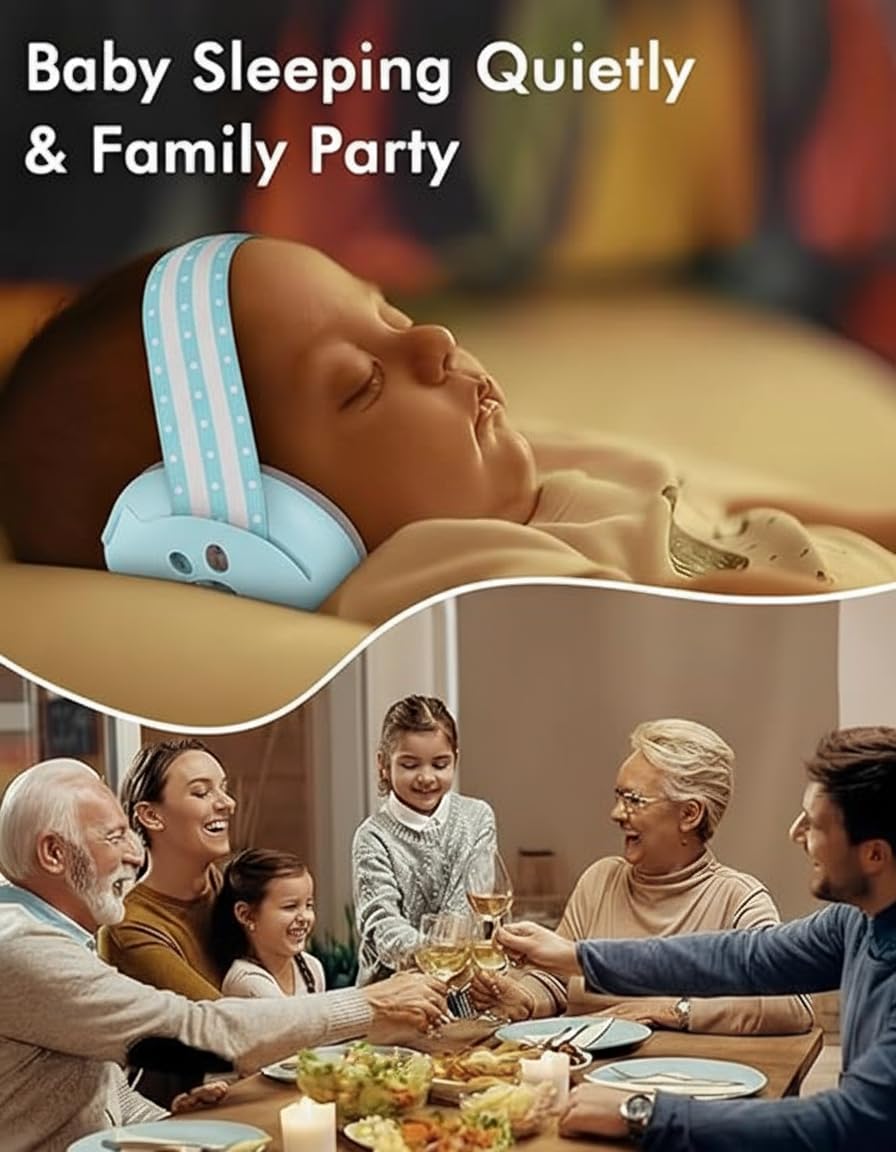 Baby Ear Defenders for 0-36 Months, Soft Adjustable with Noise‑Reduction