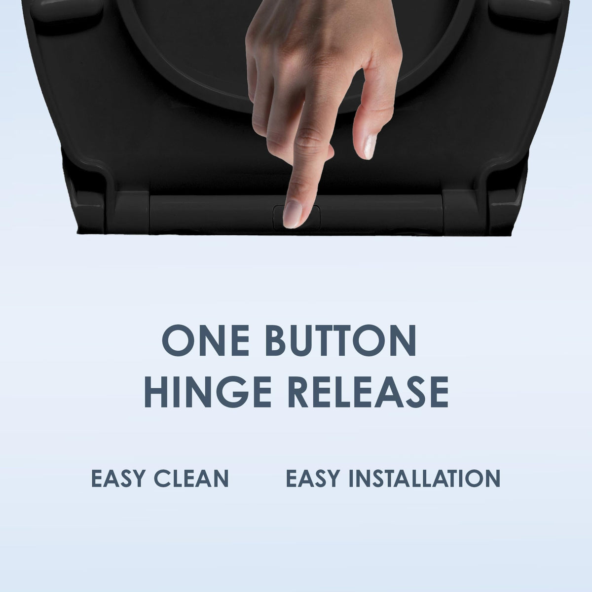 AQUALONA® Premium Thermoplastic Toilet Seat Soft Close Hardwearing Seat with Two Button Hinge Release D Shaped Easy to Clean Simple Installation Top and Bottom Fittings (White - D Shape)