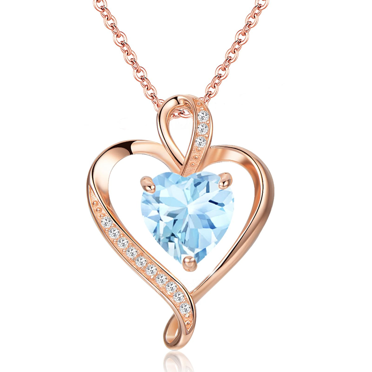 LAVUMO Heart Necklace for Women 925 Sterling Silver Love Pendant Jewellery