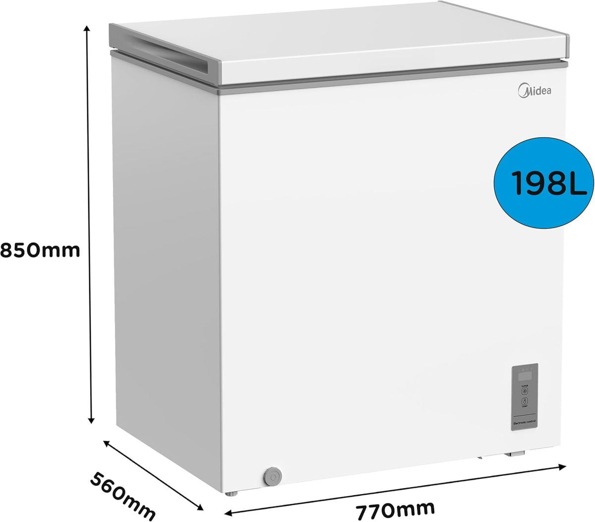 Midea 198L Chest Freezer with Convertible Refrigeration Mode, MDRC284FZE01