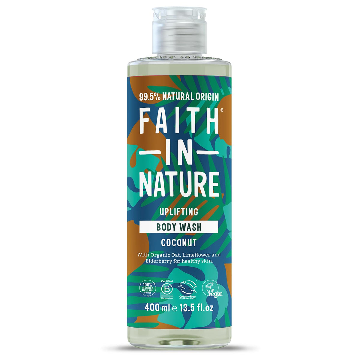 Faith In Nature Natural Fragrance Free Body Wash, Sensitive, Vegan and Cruelty Free, No SLS or Parabens, 400 ml