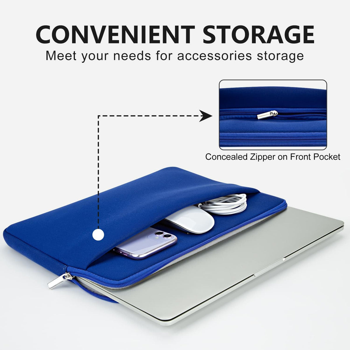 Laptop Case Compatible with 15 to 16 Inch MacBook HP Acer Asus Notebook with Zip Accessory Bag Padded Laptop Sleeve Case Protective for 15 to 16 Inch Laptop