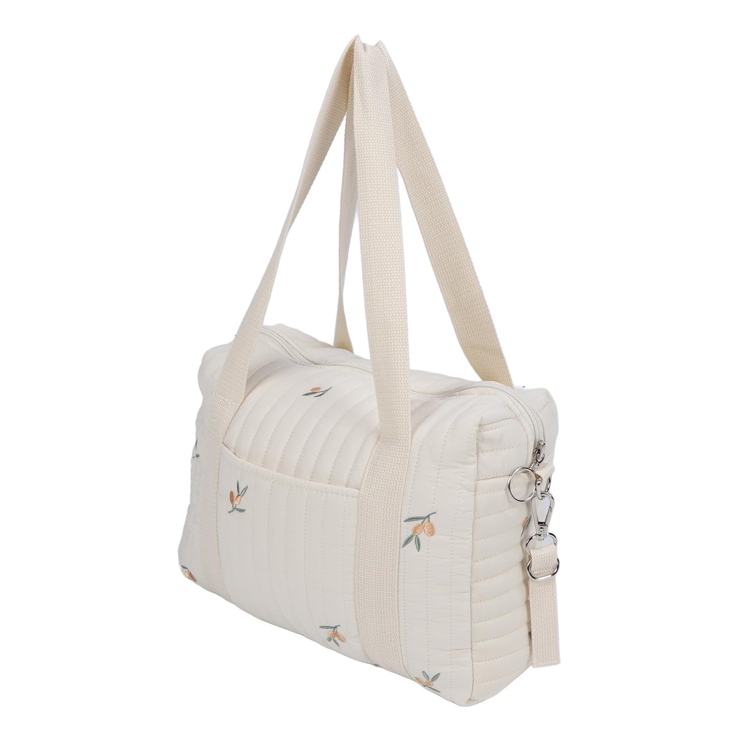 Baby Stroller Storage Bag, Cotton Cloth Reusable Handbag Pram Organiser Bag Multifunctional Pushchair Organiser with Zipper Pockets for Pram Travel 32x12x25cm (#3)