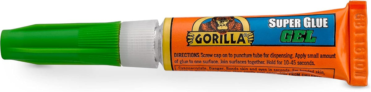 Gorilla Super Glue Gel, 3g (2 Pack) , All Purpose, Fast Setting, No Run Formula with Anti Clog Cap, Ideal for Metal, Ceramics, Leather & More