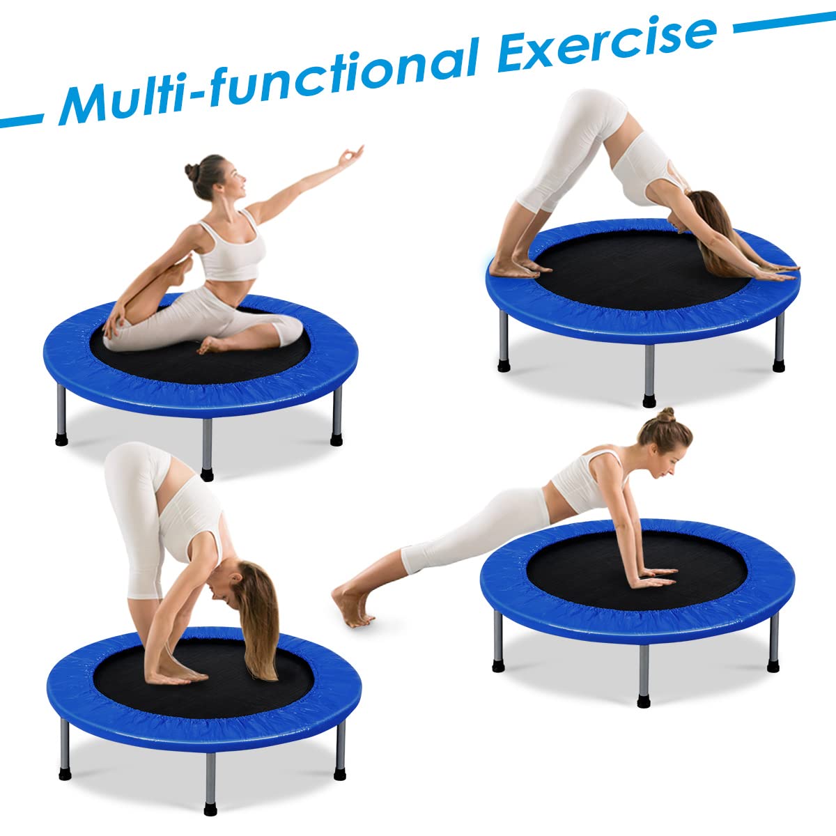 COSTWAY 38" Foldable Mini Fitness Trampoline with Carry Bag — Max 150 kg