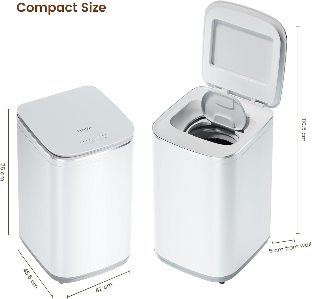 HAVA Portable Washer, 3 kg Capacity Mini Washing Machine & Spin Dryer